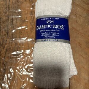 Diabetic Loose Fit Top Socks - White